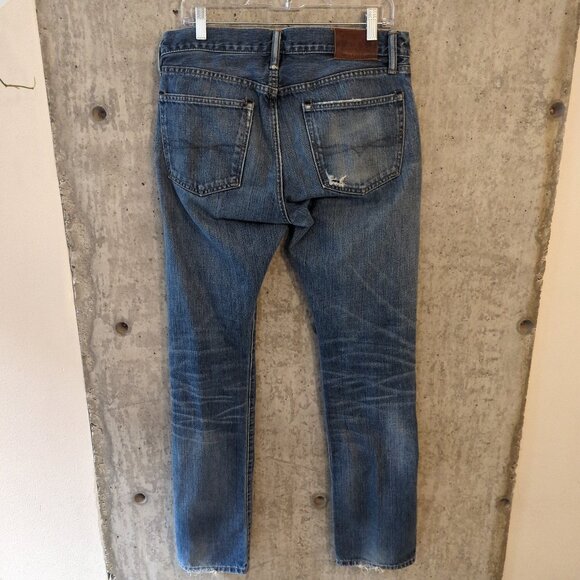 Polo Ralph Lauren Mens 32x32 (33x33) Slim Straight Distressed Denim Jeans - Picture 2 of 13